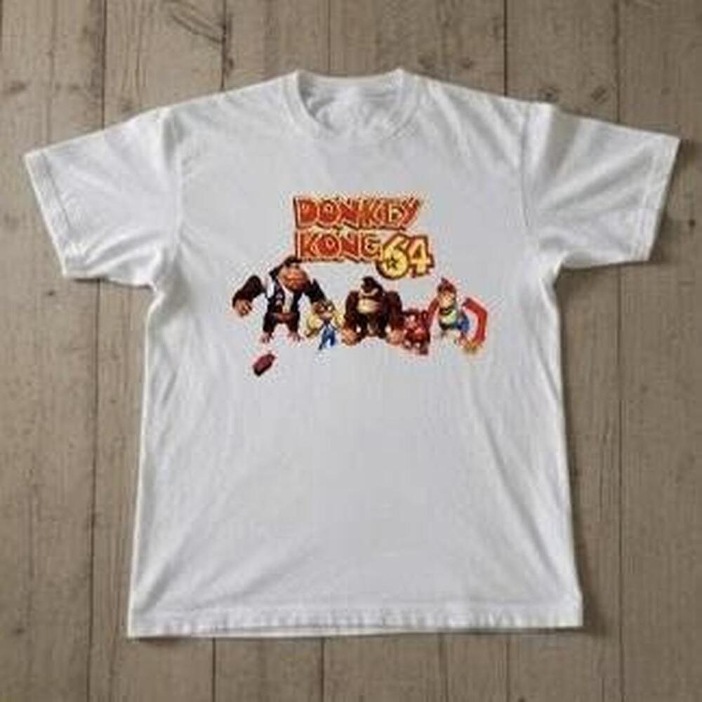 White Donkey Kong 64 Retro Cotton T Shirt